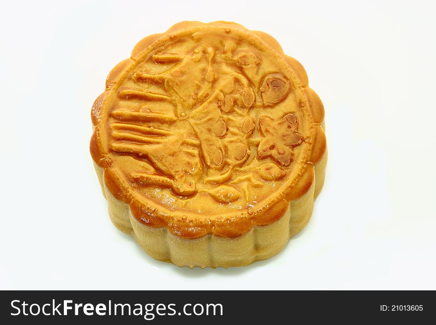 Moon cake isolated in white background