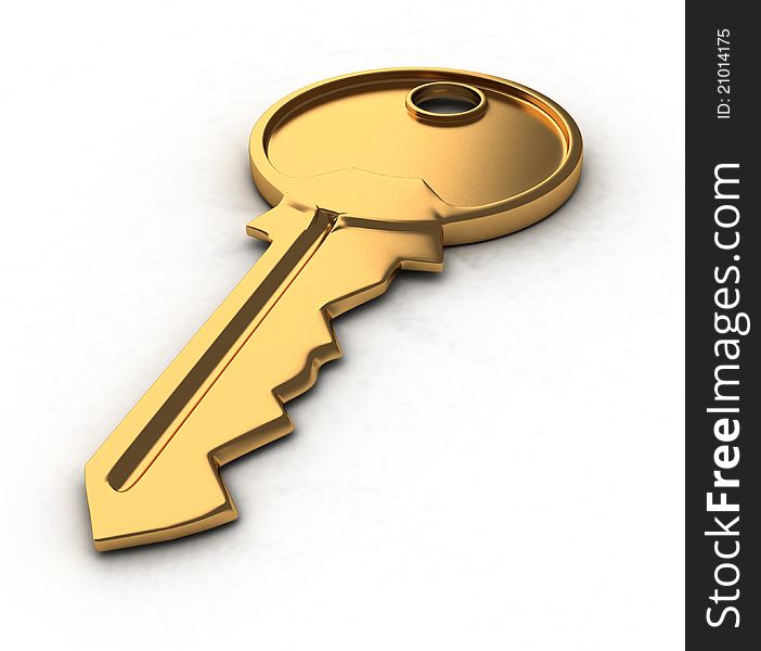 Key-lock white background.This is a3d render illustration