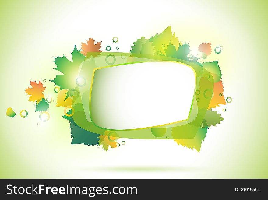 Abstract background with leaves, vector