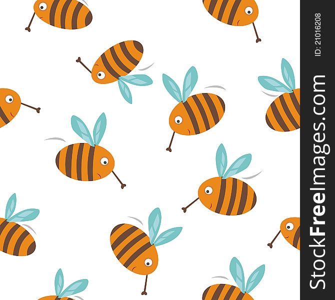 Vector seamless texture with bees