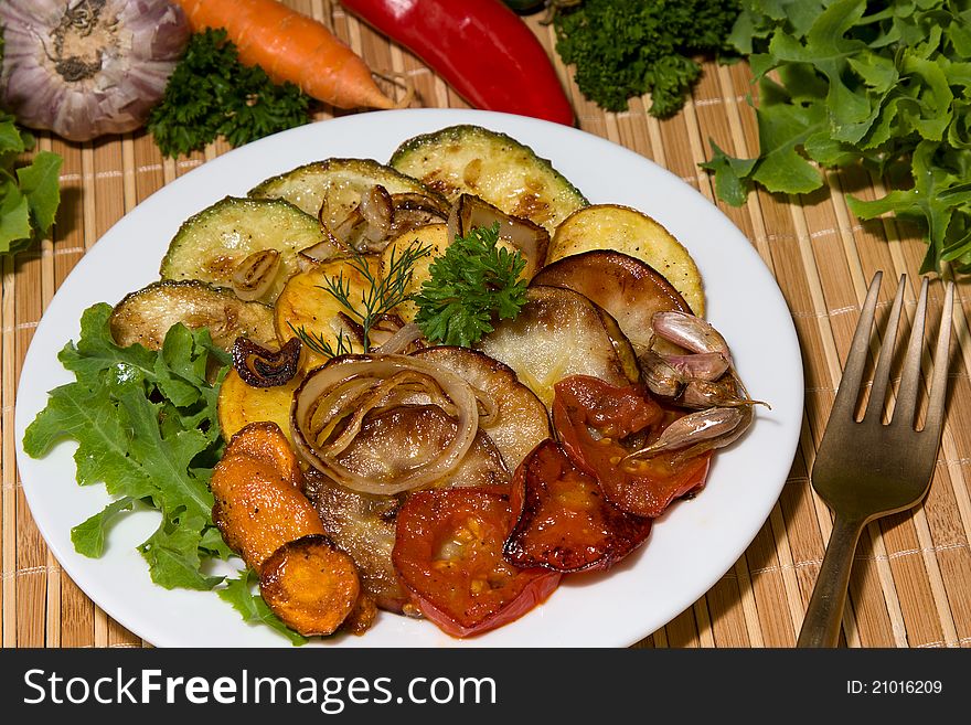 Breakfast of vegetables on a plate