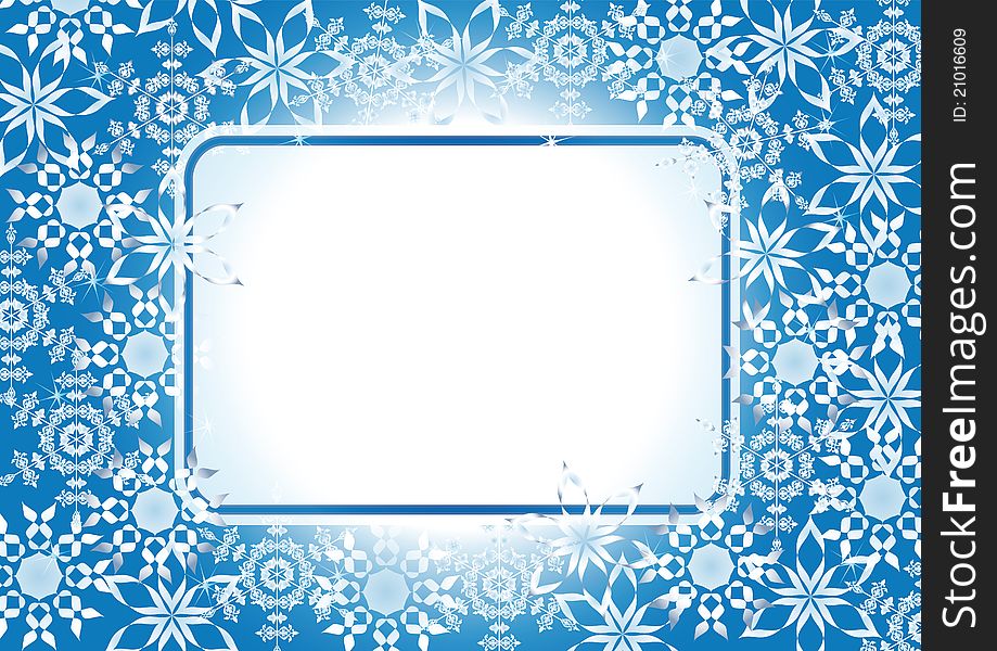 Blue Christmas frame with stars. Blue Christmas frame with stars