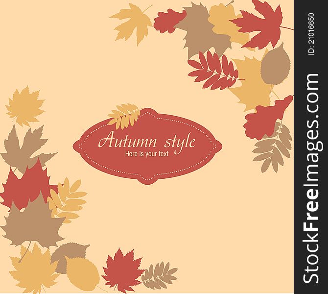 Autumn background with leafs. Nature. Vector