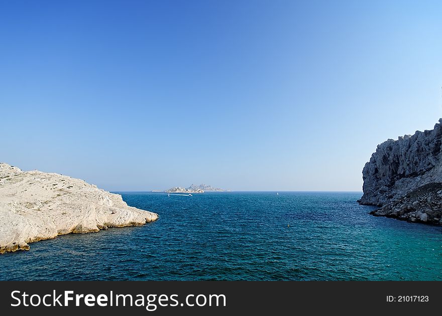 The creeks of Marseille on the Mediterranean coast. The creeks of Marseille on the Mediterranean coast