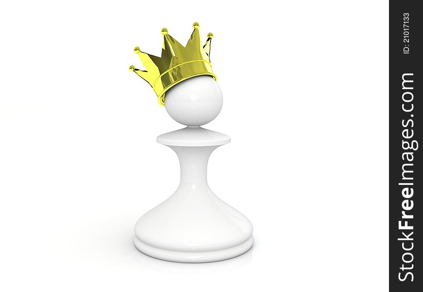 White Pawn With A Golden Crown