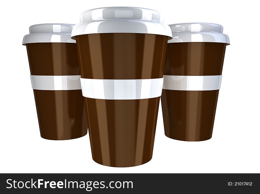 3d render of a plastic coffee cup