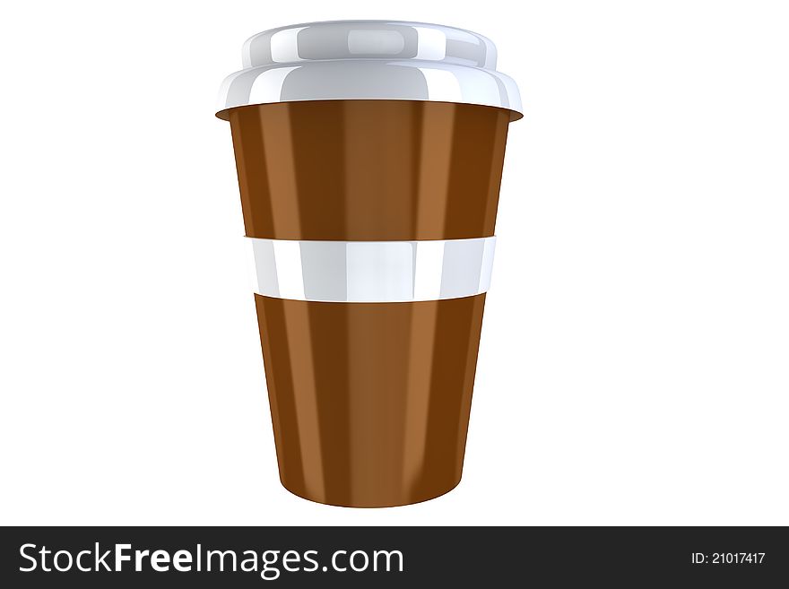 3d render of a plastic cup on white