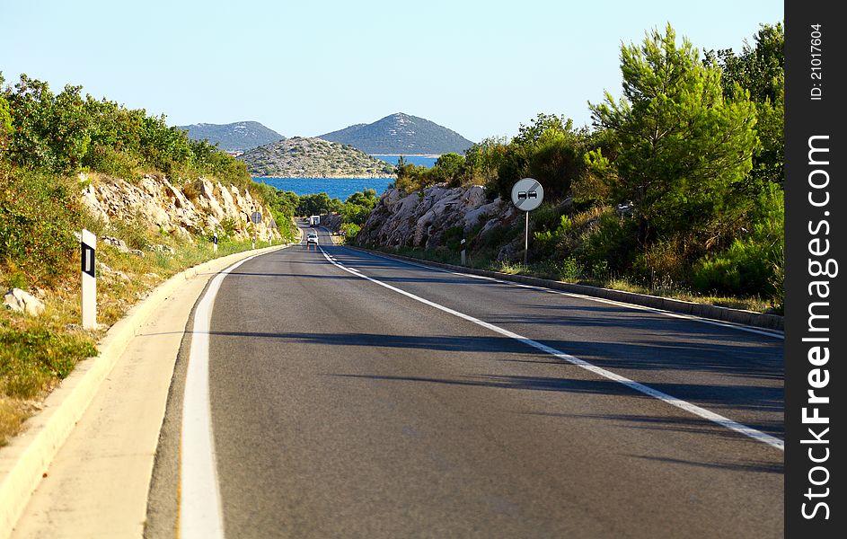 Winding road by the Adriatic sea, Croatia. Winding road by the Adriatic sea, Croatia