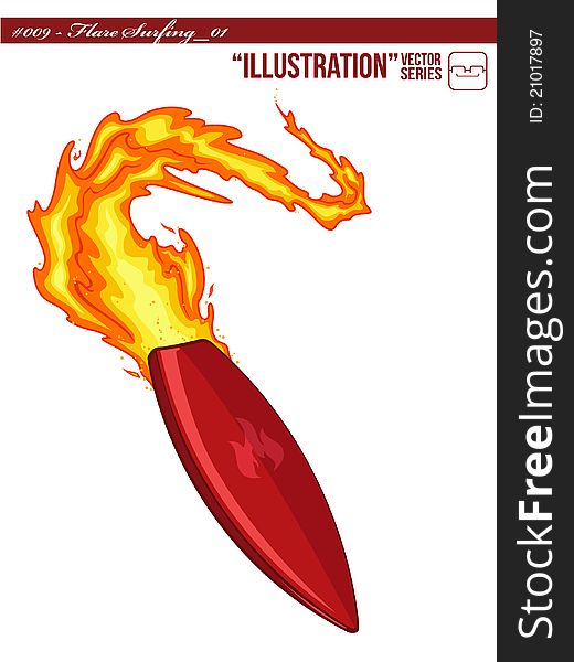A vector of a surf board igniting a fire-blazing trail as a personification of a new style in surfing world, flare surfing. 
Available as a Vector in EPS8 format that can be scaled to any size without loss of quality. The graphics elements are all can easily be moved or edited individually. A vector of a surf board igniting a fire-blazing trail as a personification of a new style in surfing world, flare surfing. 
Available as a Vector in EPS8 format that can be scaled to any size without loss of quality. The graphics elements are all can easily be moved or edited individually.