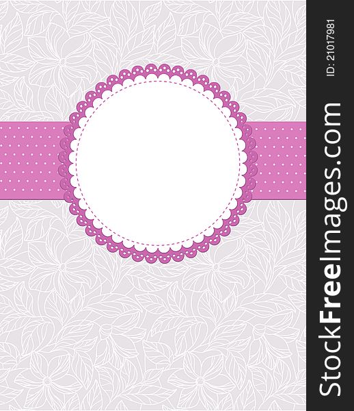 Grey and pink greeting frame. Grey and pink greeting frame