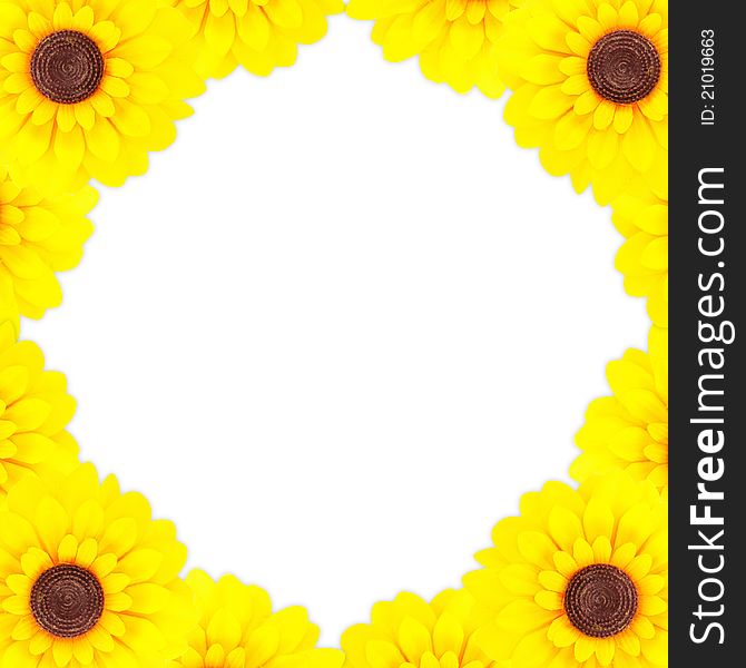 Beautiful sunflower frame as background