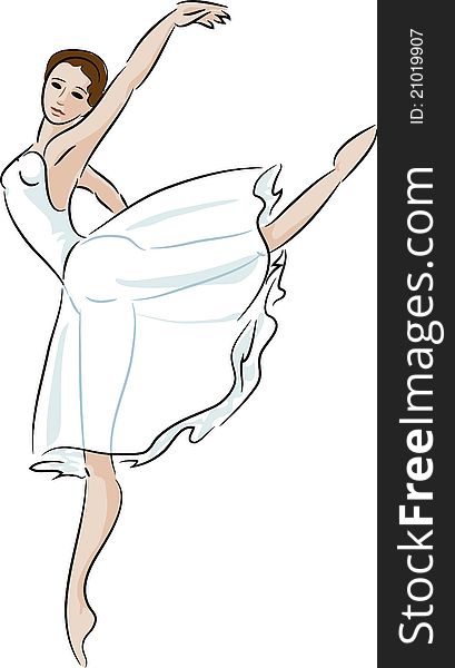 Fast colored sketch of ballerina. Fast colored sketch of ballerina