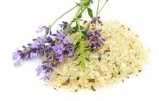Herbal Sea Salt And Lavender Royalty Free Stock Image