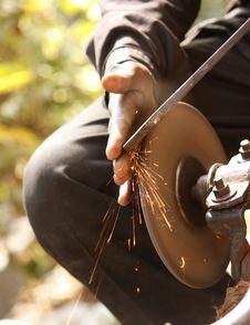 Sharpening The Axe Stock Image Sharpening The Axe Stock Image