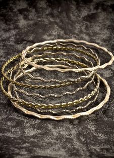 Antique Silver Bracelets. Royalty Free Stock Images Antique Silver Bracelets. Royalty Free Stock Images