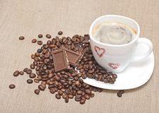 Mug Coffee And Coffee Beans Royalty Free Stock Image