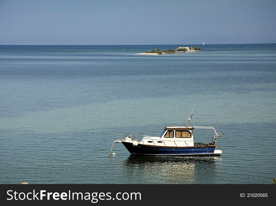 Boat near to small island