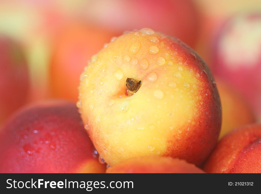 Close up of  fresh peaches