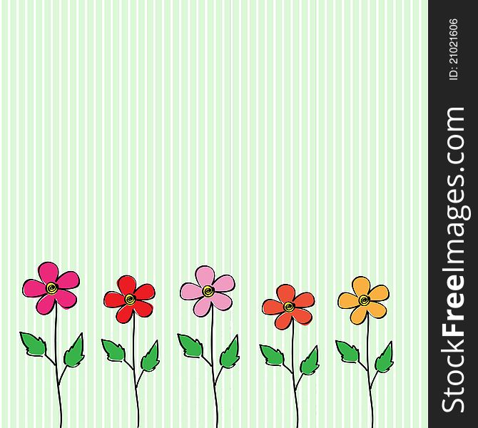 Abstract background with decorative flowers