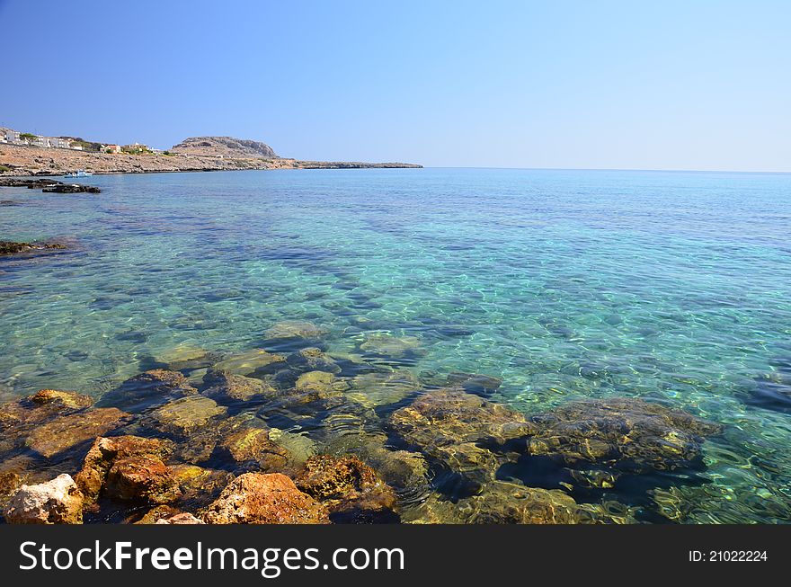 Mediterranean sea. Rodhos, Greece. Pure water covered by UNESCO. Mediterranean sea. Rodhos, Greece. Pure water covered by UNESCO