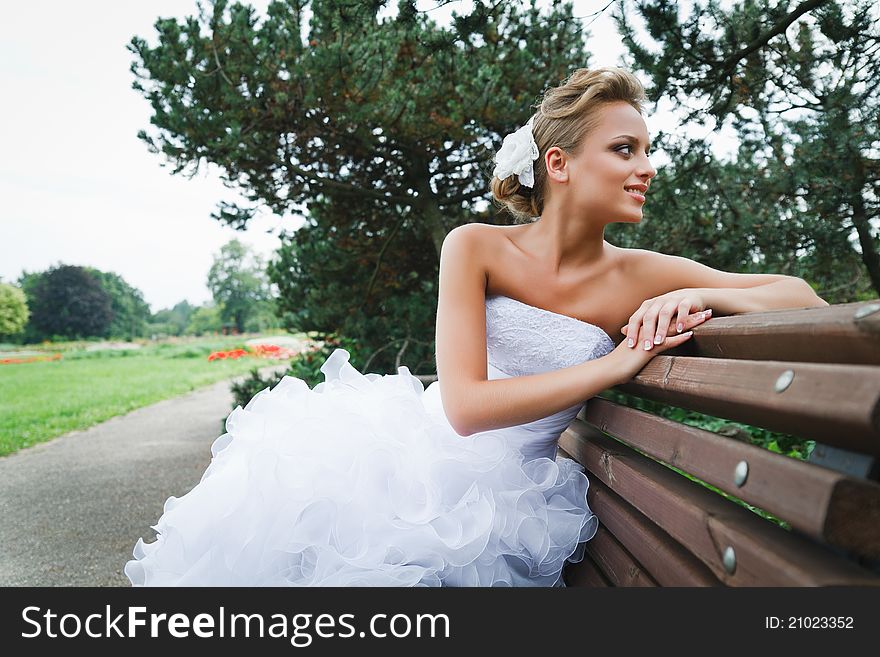 Beautiful bride in white dress