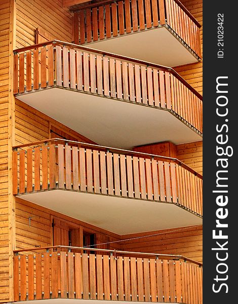 Building and balcony brown and white