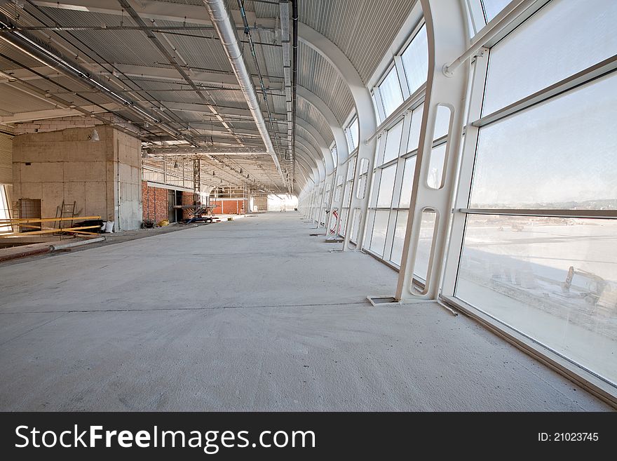 New unfinished building of airport. New unfinished building of airport