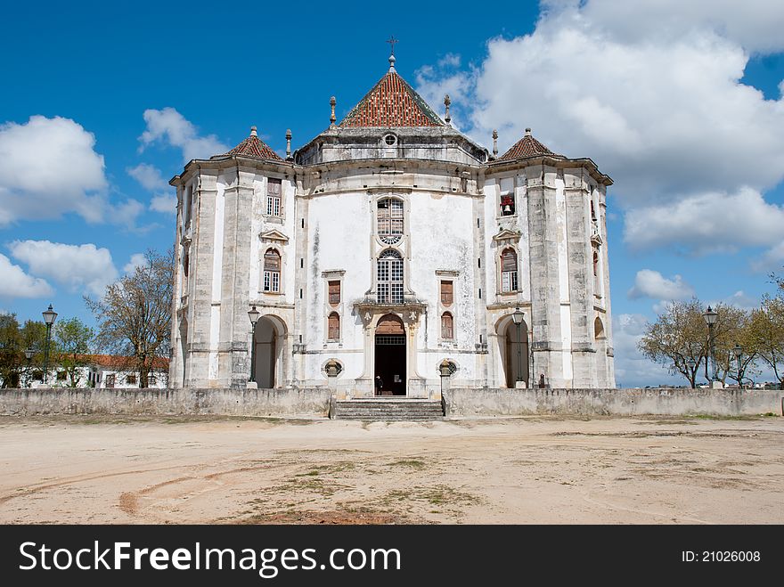 An unusual architecture of a portuguese church in óbidos. An unusual architecture of a portuguese church in óbidos