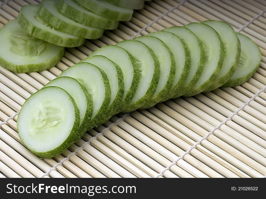 Cucumber slices for good health.