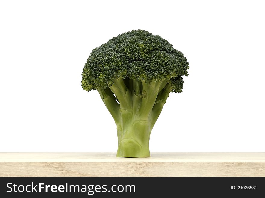 Broccoli vegetable on white background for good health.