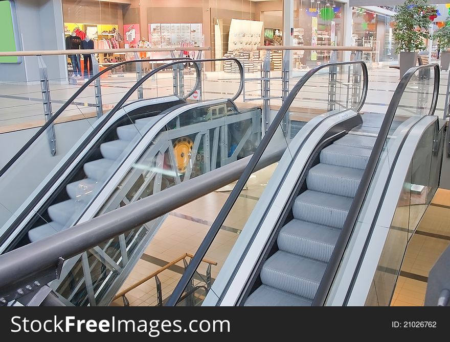 Two Escalators In Trade Center