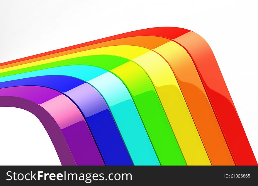 Beautiful Rainbow set on white background. Made in 3d. Beautiful Rainbow set on white background. Made in 3d.