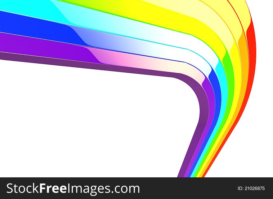 Beautiful Rainbow set on white background. Made in 3d. Beautiful Rainbow set on white background. Made in 3d.