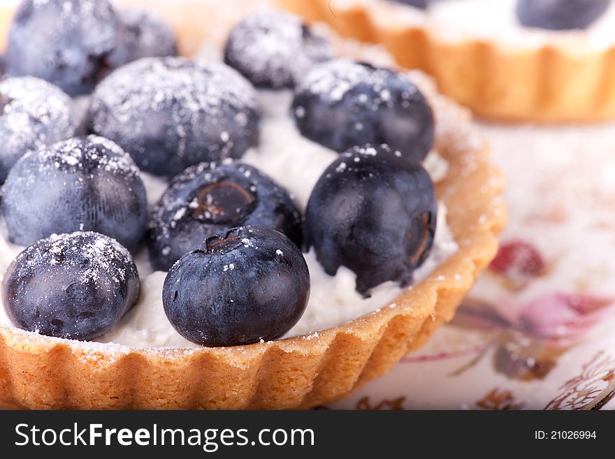 Blueberries Tarts On The Plate