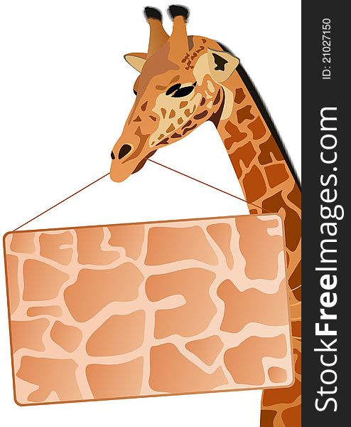 Giraffe with a banner ad