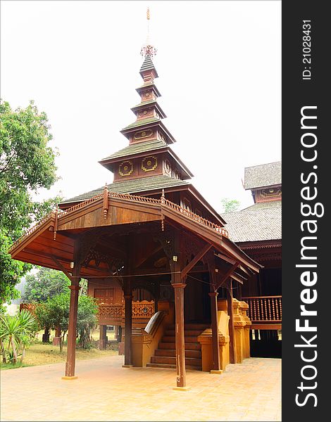 Jom Swan Burmese Temple In Phrae,Thailand