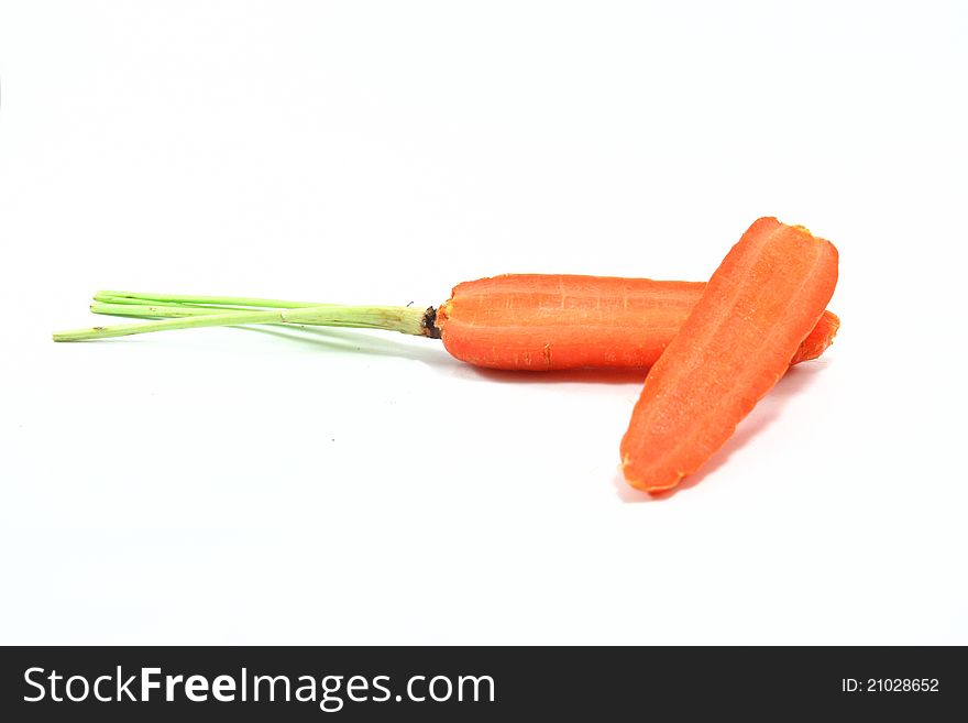 Slice Carrot on white background