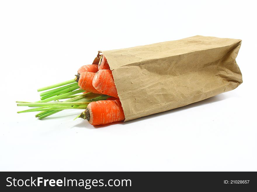 Fresh Carrot in paper bag