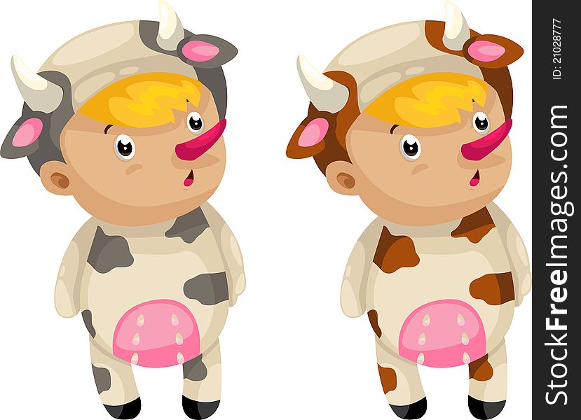 Cosplay Cow Vector