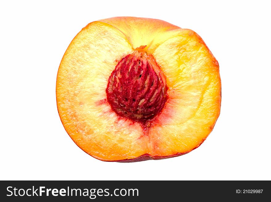 Fresh peach - isolated on white