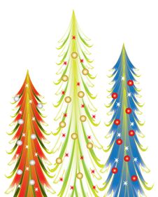 Colorful Christmas Trees Royalty Free Stock Photo