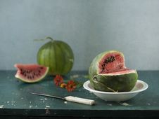 Two Water-melons Royalty Free Stock Images Two Water-melons Royalty Free Stock Images