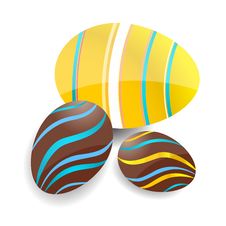 Colored And Swirl Easter Eggs Set Royalty Free Stock Image