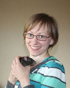 Young Woman With Rat Royalty Free Stock Photography
