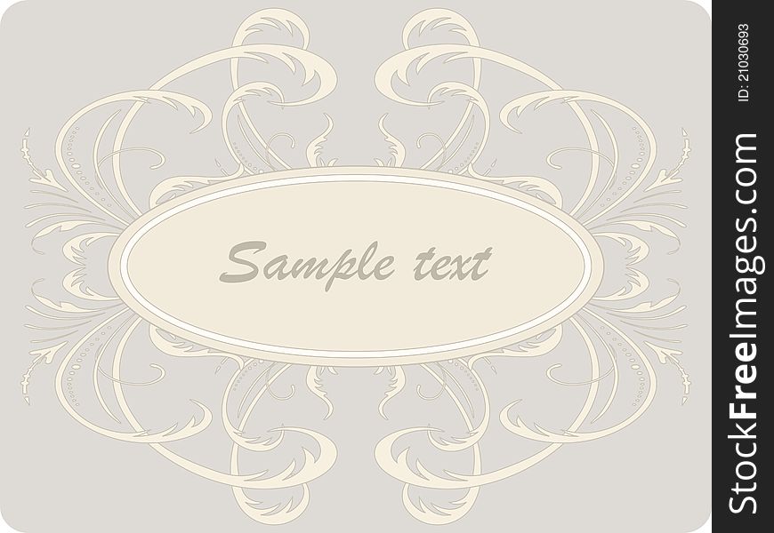 Vector card with frame on a floral ornament. Vector card with frame on a floral ornament.