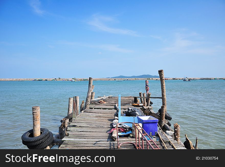 Transport dock in Thailand for background