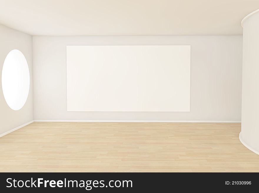 Empty Room With A Blank Canvas
