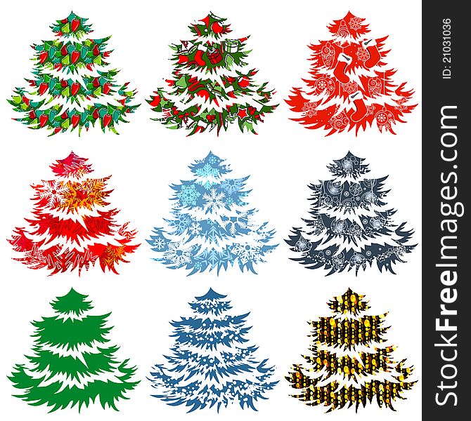 Collection Of Different Christmas Trees