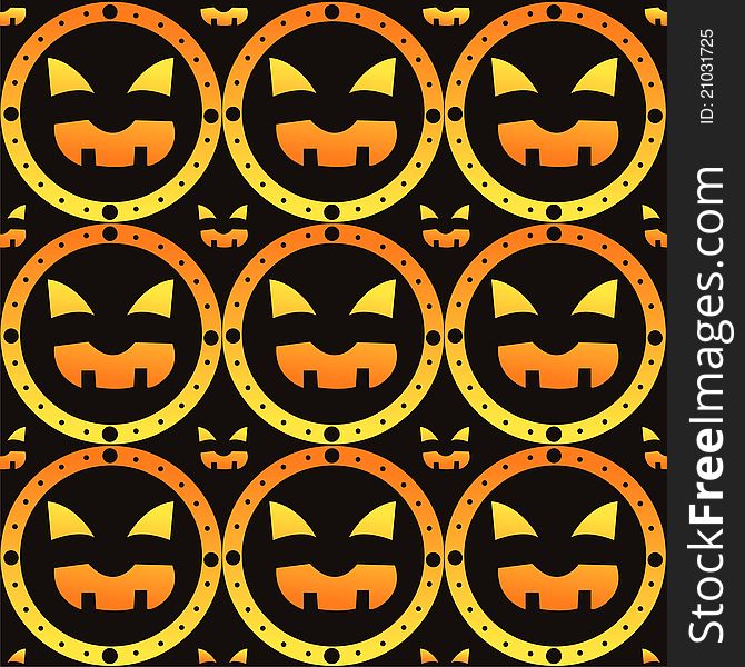 Halloween pattern with scary smiles. Halloween pattern with scary smiles