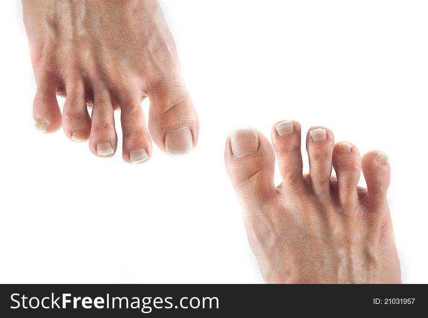 A picture of a foot isolate white background